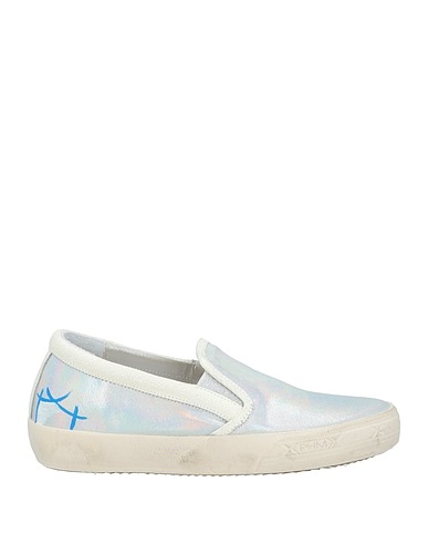 PHILIPPE MODEL Sneakers Silver Leather, Elastic fibres