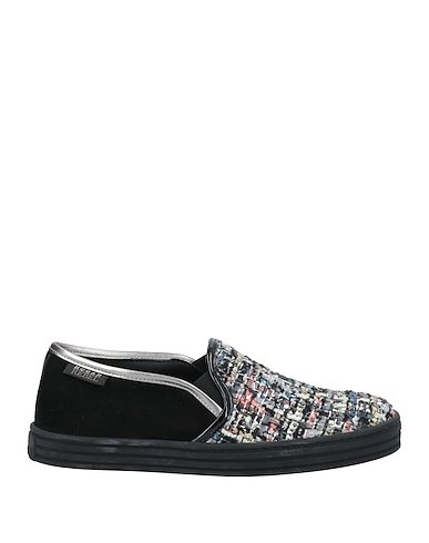 HOGAN REBEL Sneakers Black Leather, Textile fibers