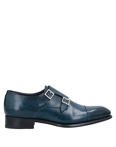 SANTONI Loafers Slate blue Soft Leather