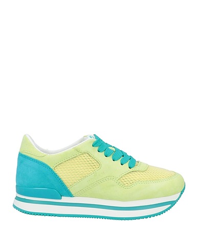 HOGAN Sneakers Verde lime Pelle, Fibre tessili