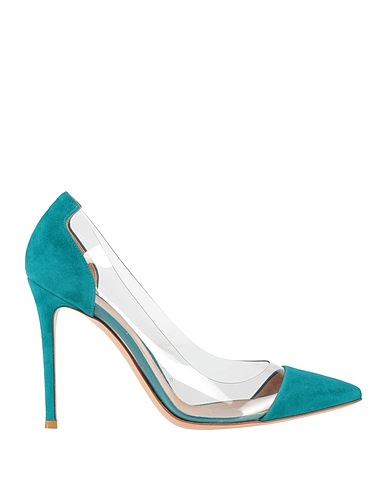 GIANVITO ROSSI Court Deep teal Leather, PVC - Polyvinyl chloride
