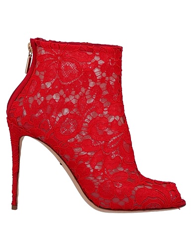 DOLCE&GABBANA Ankle boot Red 56% Viscose, 39% Cotton, 5% Polyamide