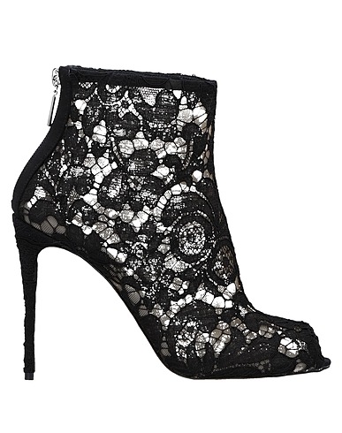 DOLCE&GABBANA Ankle boot Black 56% Viscose, 39% Cotton, 5% Polyamide