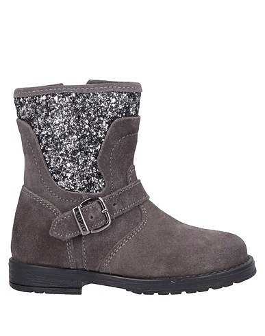 LIU •JO Ankle boot Grey Leather, Textile fibres