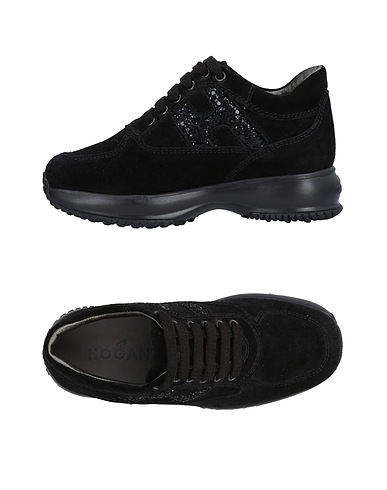 HOGAN Sneakers Black Leather, Textile fibres