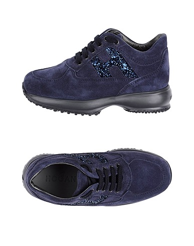 HOGAN Sneakers Nachtblau Leder, Gewebefasern