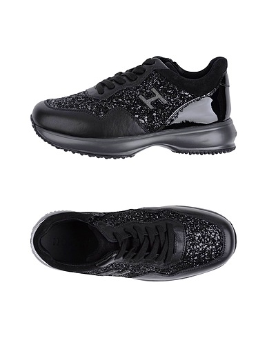 HOGAN Sneakers Black Soft Leather, Textile fibres