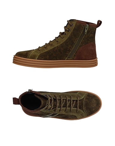 HOGAN Sneakers Military green Leather