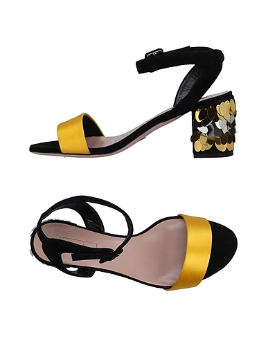 SEBASTIAN Milano Sandalen Gelb Leder, Gewebefasern