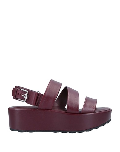 TOD'S Sandals Burgundy Leather