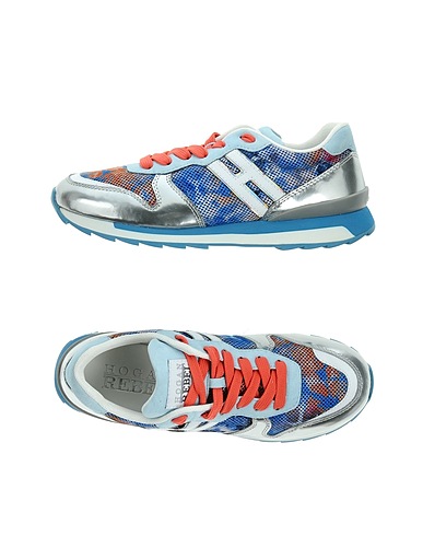 HOGAN REBEL Sneakers Blue Leather, Textile fibers