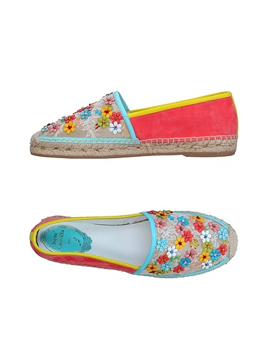 RENE' CAOVILLA Espadrilles Sky blue Leather, Textile fibres