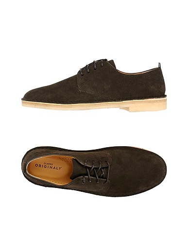 CLARKS ORIGINALS Laced shoes DESERT BOOT Dark green Soft Leather