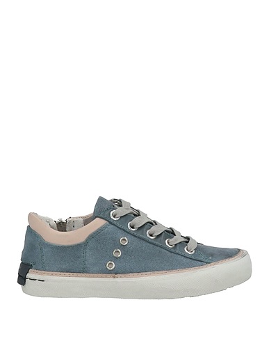 CRIME London Sneakers Slate blue Leather, Textile fibers