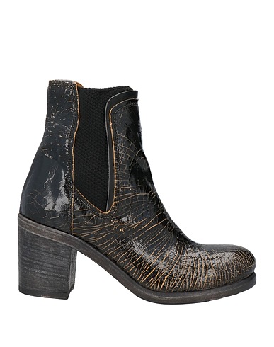 O.X.S. Ankle boot Black Leather, Textile fibres