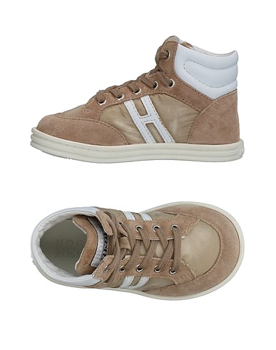 HOGAN REBEL Sneakers Beige Pelle, Fibre tessili