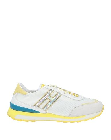 HOGAN REBEL Sneakers White Leather, Textile fibers