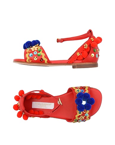 DOLCE&GABBANA Sandali Rosso Pelle