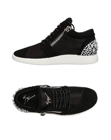 GIUSEPPE ZANOTTI Sneakers Black Soft Leather, Textile fibers