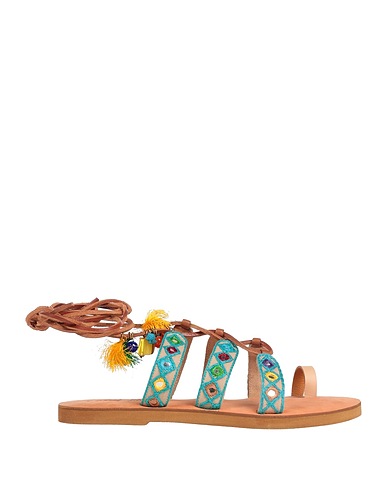 CORAL BLUE Flip flops Turquoise Textile fibers, Leather