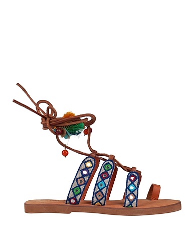 CORAL BLUE Flip flops Blue Textile fibers, Leather