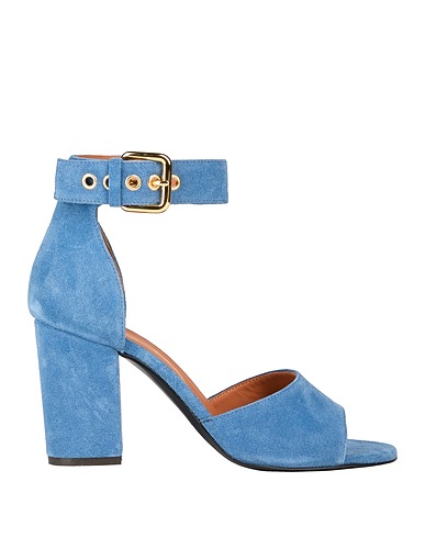 VIA ROMA 15 Sandals Slate blue Soft Leather