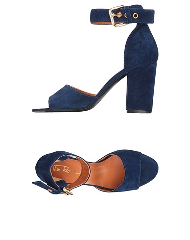 VIA ROMA 15 Sandals Midnight blue Soft Leather
