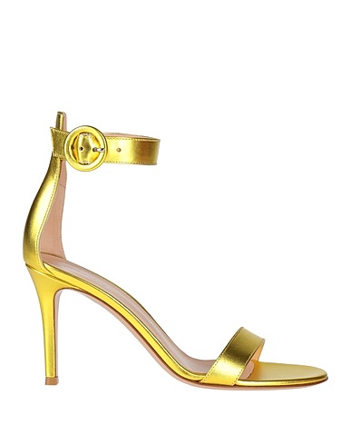 GIANVITO ROSSI Sandals Yellow Leather