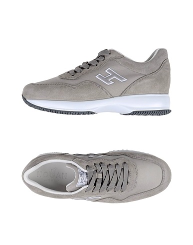 HOGAN Sneakers Light grey Soft Leather, Textile fibers