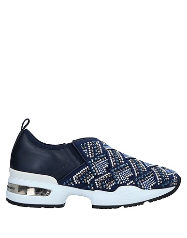 ERMANNO SCERVINO Sneakers Blu notte Pelle, Altre Fibre