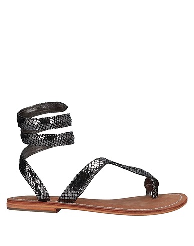 CB FUSION Flip flops Charcoal Leather