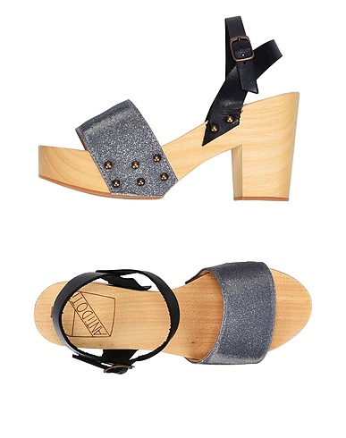 ANTIDOTI Mules und Clogs Grau Leder, Gewebefasern