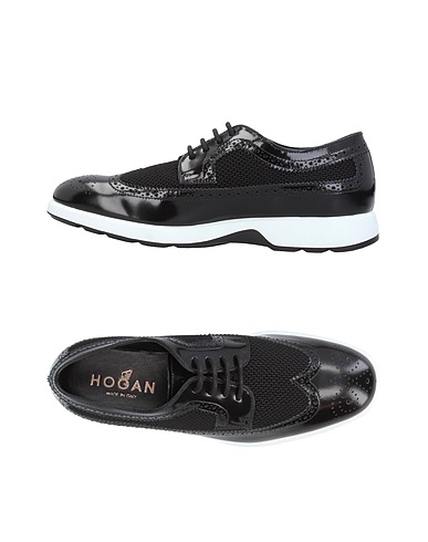 HOGAN Sneakers Μαύρο Δέρμα, Ίνες υφασμάτων