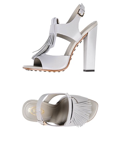 TOD'S Sandals Light grey Leather