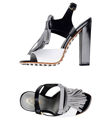 TOD'S Sandals Light grey Calfskin