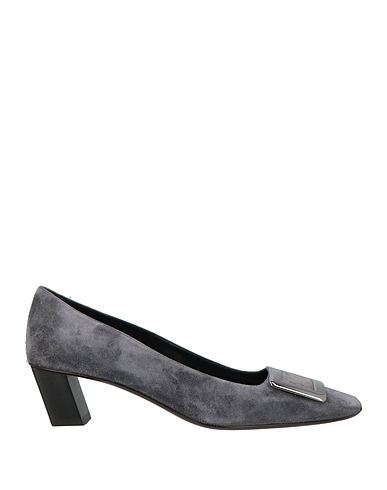 ROGER VIVIER Court Grey Soft Leather