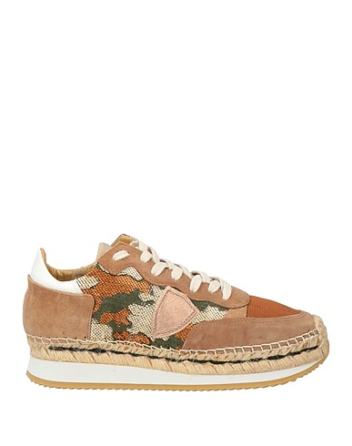 PHILIPPE MODEL Sneakers Khaki Leather, Textile fibers