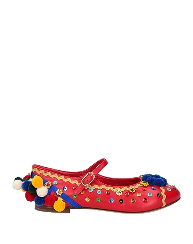 DOLCE&GABBANA Ballerines Rouge 100% Cuir d'agneau