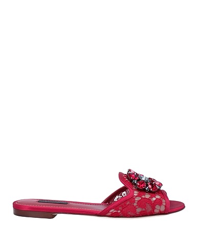 DOLCE&GABBANA Sandales Rouge brique 64% Viscose, 21% Soie, 13% Coton, 2% Polyamide