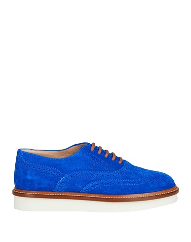 TOD'S Laced shoes Blue Soft Leather