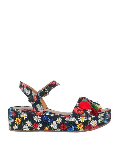 CORAL BLUE Sandals Black Textile fibers
