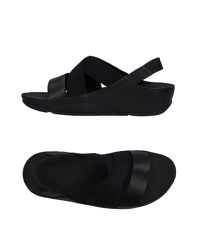 FITFLOP Sandals Black Soft Leather, Textile fibers