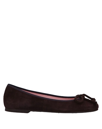 PRETTY BALLERINAS Ballet flats Dark brown Leather, Textile fibers