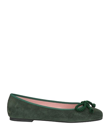 PRETTY BALLERINAS Ballet flats Dark green Leather, Textile fibres