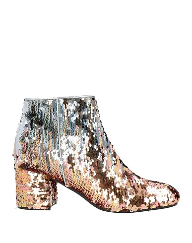 POLLINI Ankle boot Grey Textile fibres