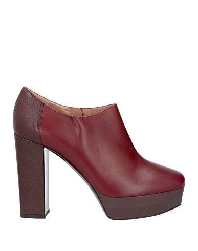 POLLINI Ankle boot Burgundy Calfskin, Goat skin