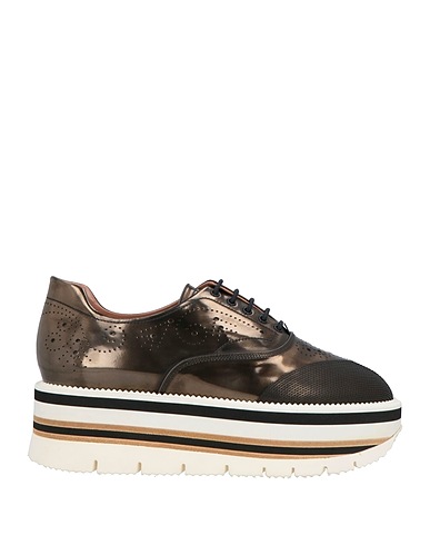 POLLINI Laced shoes Bronze Leather