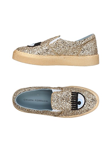 CHIARA FERRAGNI Sneakers Gold Textile fibres, Stretch fibres