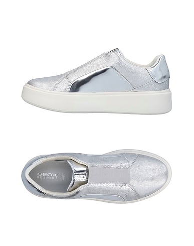 GEOX Sneakers Silver Soft Leather, Textile fibres