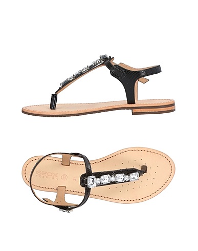 GEOX Flip flops Black Soft Leather